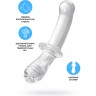 Двусторонний фаллоимитатор SATISFYER DOUBLE CRYSTAL, стекло, прозрачный, 19,5 см 4045665